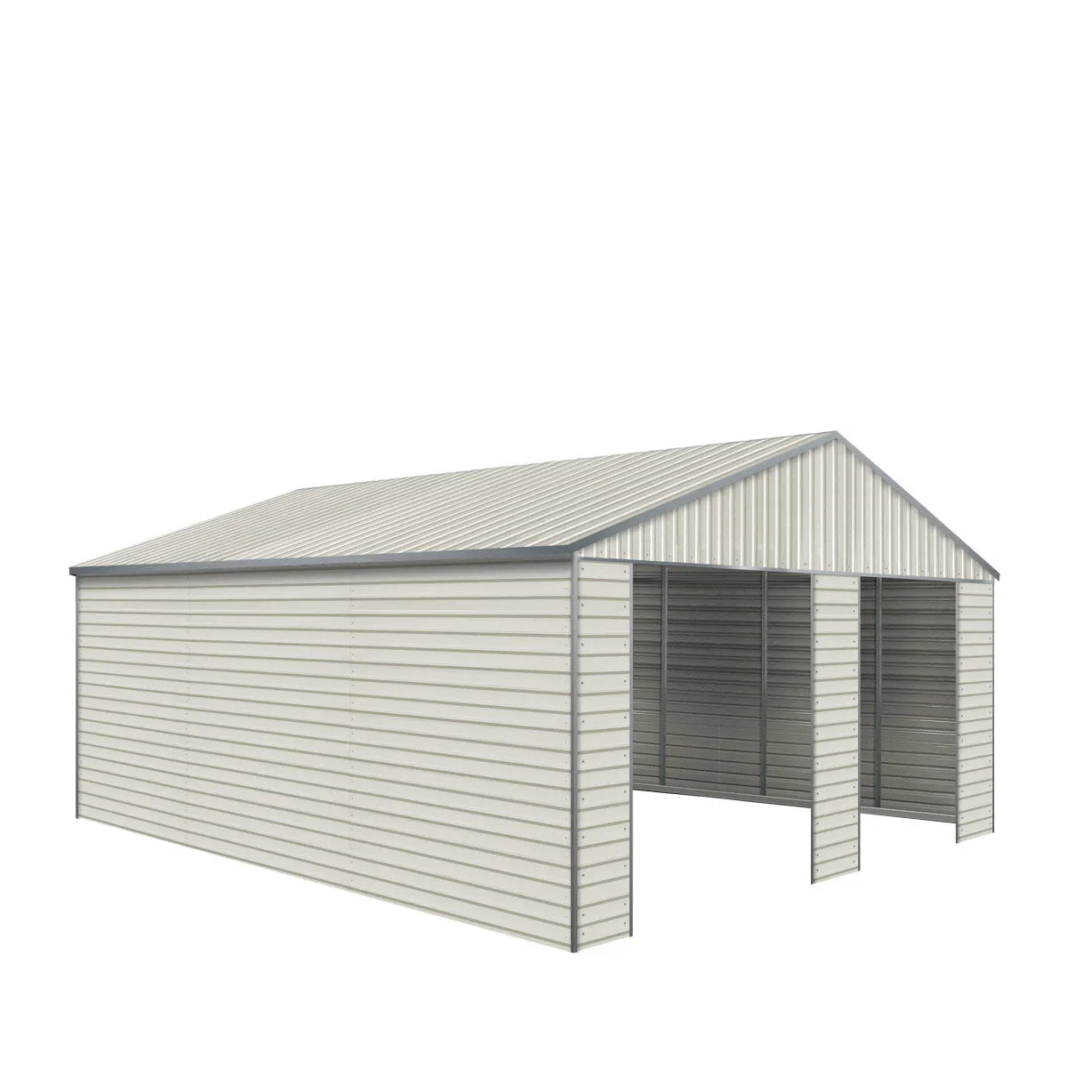 TMG Industrial 21’ x 19’ Double Garage Metal Shed with Side Entry Door, 400 Sq-Ft, 8' Eave Height, 27 GA Corrugated Panels, TMG-MS2119