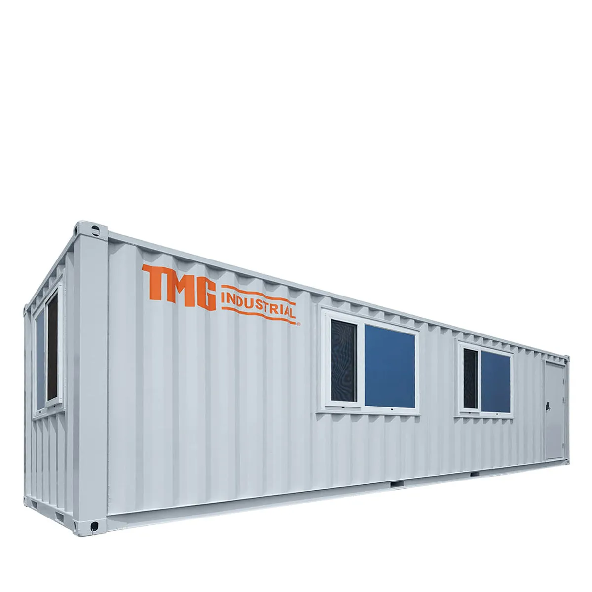 TMG Industrial 30’ Custom Built Steel Container Office, Working Area & Manager’s Office, 1 Leather Office Chair, 4 Ergonomic Office Chairs, TMG-SCO30