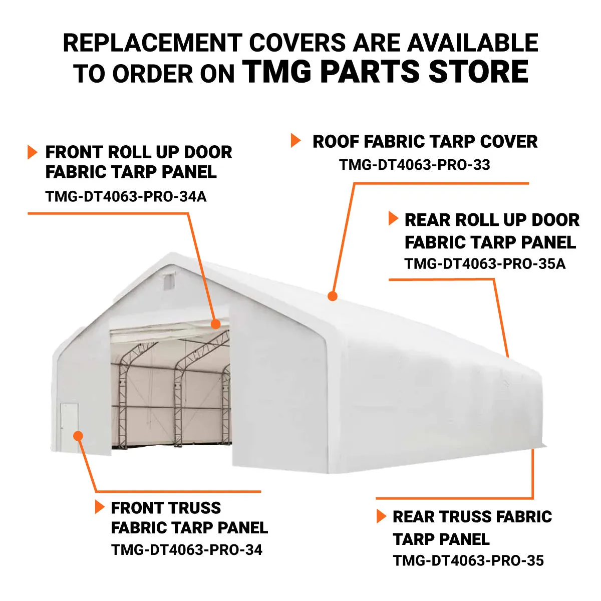 TMG Industrial Pro Series 40' x 60' Dual Truss Storage Shelter with Heavy Duty 21 oz PVC Cover & Drive Through Doors, TMG-DT4063-PRO(Previously TMG-DT4060-PRO)