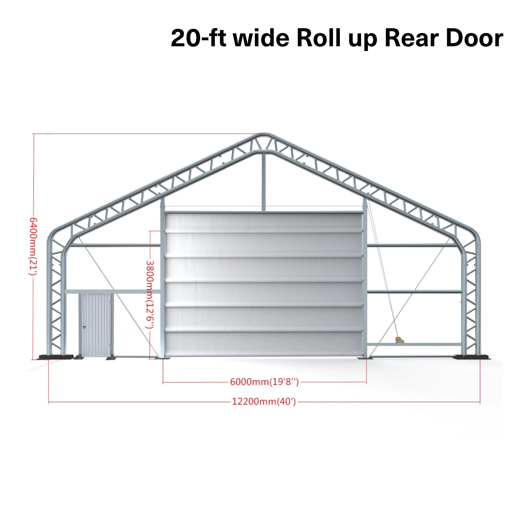 TMG Industrial Pro Series 40' x 60' Dual Truss Storage Shelter with Heavy Duty 21 oz PVC Cover & Drive Through Doors, TMG-DT4063-PRO(Previously TMG-DT4060-PRO)