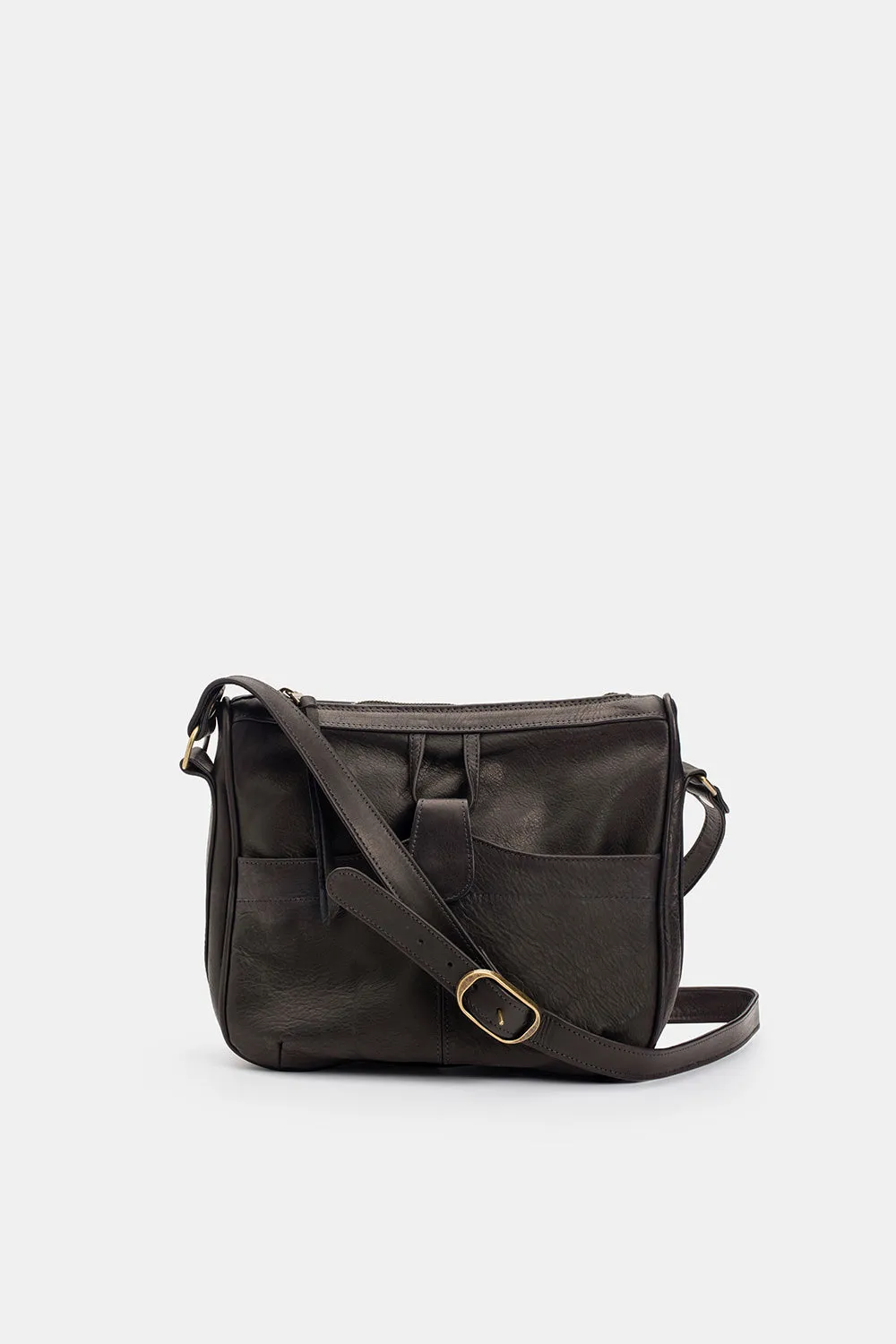 Twiggy Leather Shoulder Bag in Black