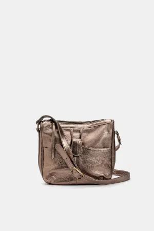 Twiggy Leather Shoulder Bag in Bronze