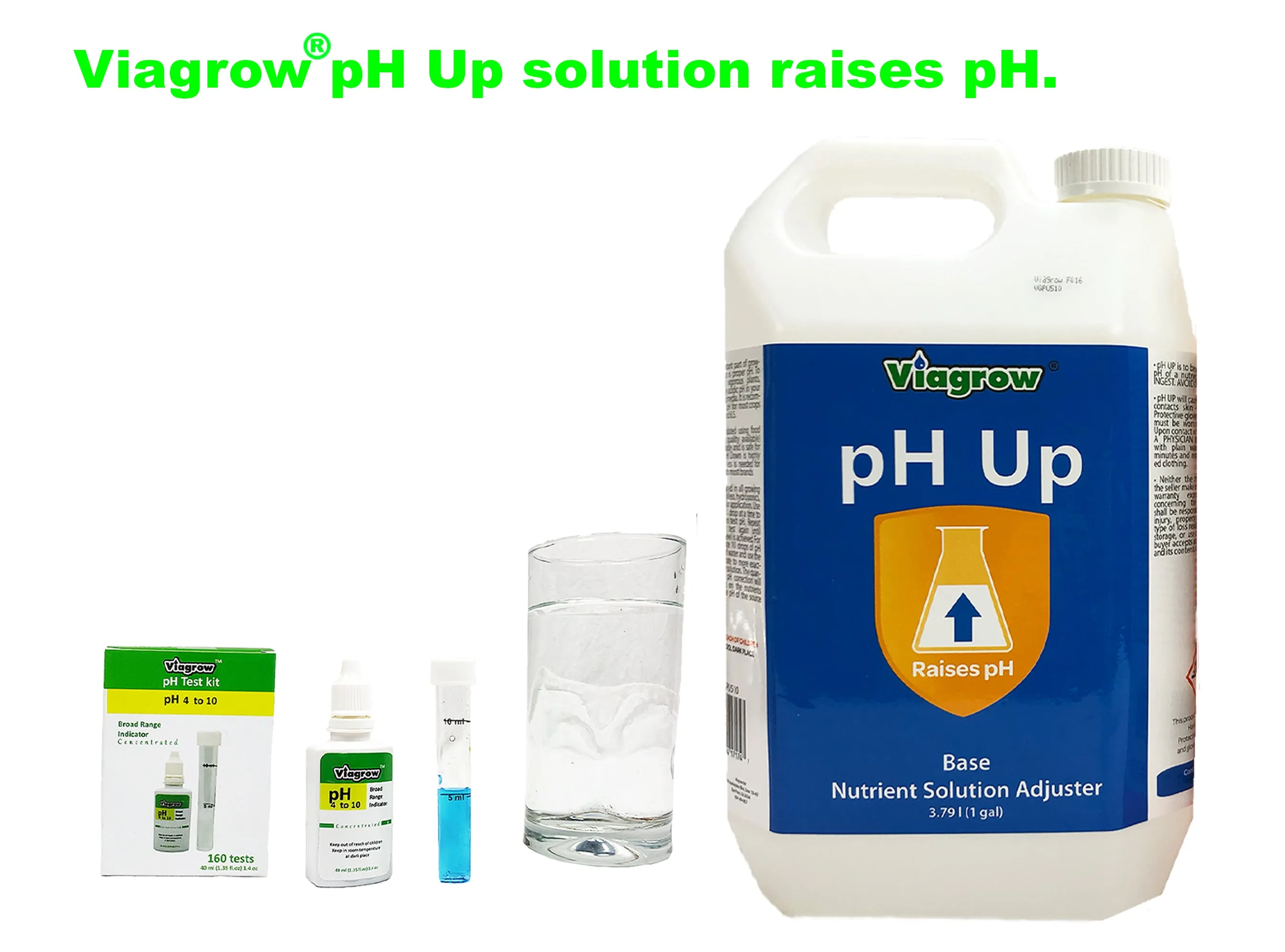 Viagrow 1 Gallon pH Up Liquid Nutrient Adjusting Solution - Base (EA)