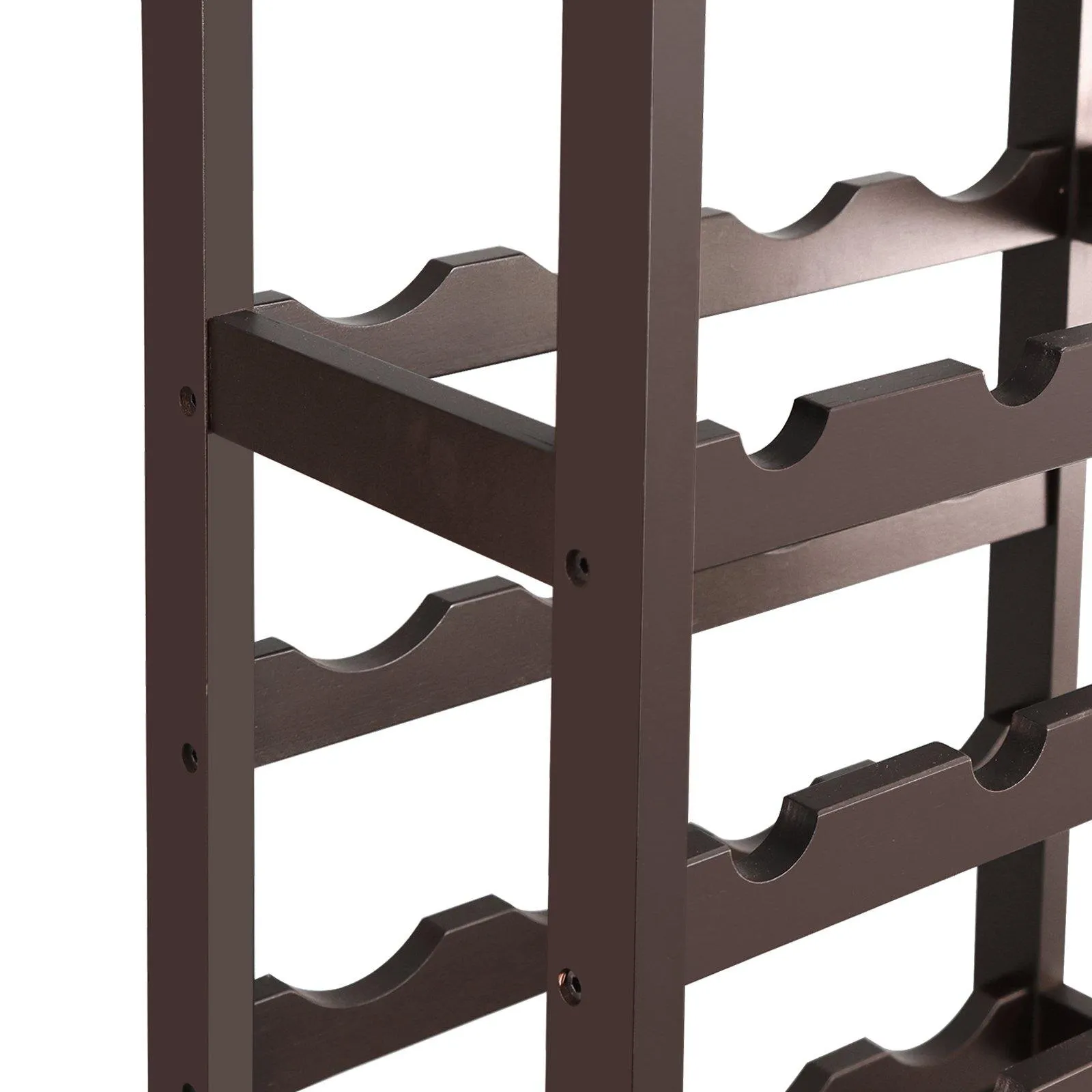 ZENY™ 16-Bottle Natural Bamboo Wine Display Rack, Free Standing Wine Bottles Storage Shelf