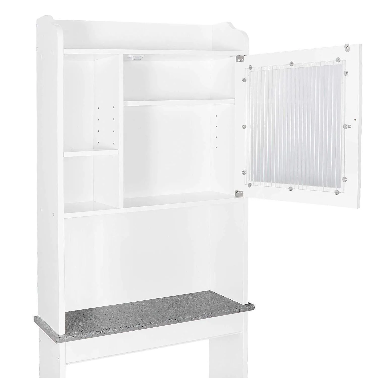 ZENY™ New Version Over-The-Toilet Bathroom Storage Cabinet Freestanding Wooden Bathroom Organizer w/Adjustable Shelves